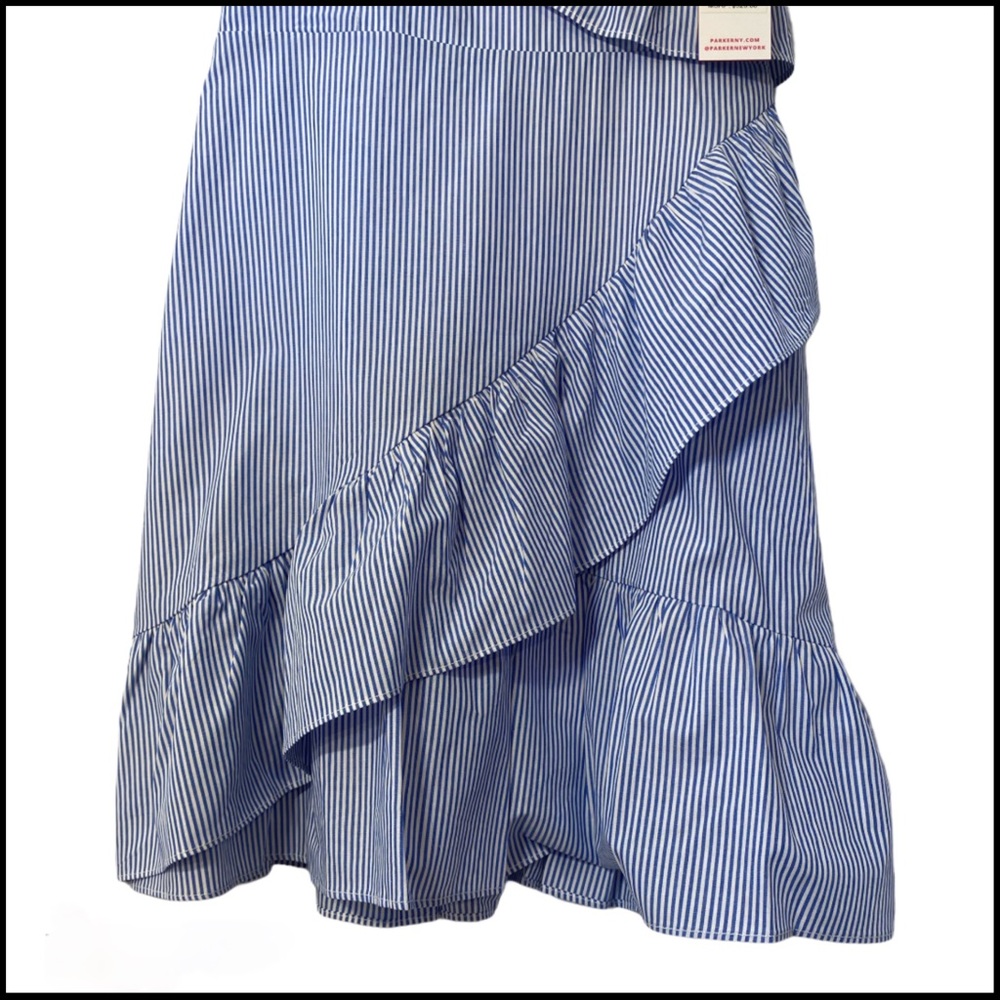 NWT PARKER LOLLIE NAUTICAL RUFFLE STRIPED DRESS S - Picture 4 of 9